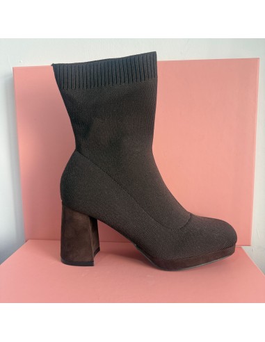 Botines Calcetín Marrón